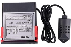WALFRONT STC-3028 Temperature Control 12V/24V/110V /220V Digital Display Temperature and Humidity Controller Meter with Integrated Sensor(24V)