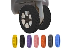 KOCONH New Luggage Protection Covers, 8Pcs Luggage Compartment Wheel Protection Cover, Shock-proof Carry on Luggage Wheels Cover, Luggage Wheels Silent Protection Cover (8Pcs Black)