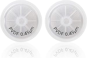 Syringe Filters PVDF Membrane Diameter 25mm Pore Size 0.45um Biological Filters by Allpure Biotechnology [Pack of 100] (PVDF 