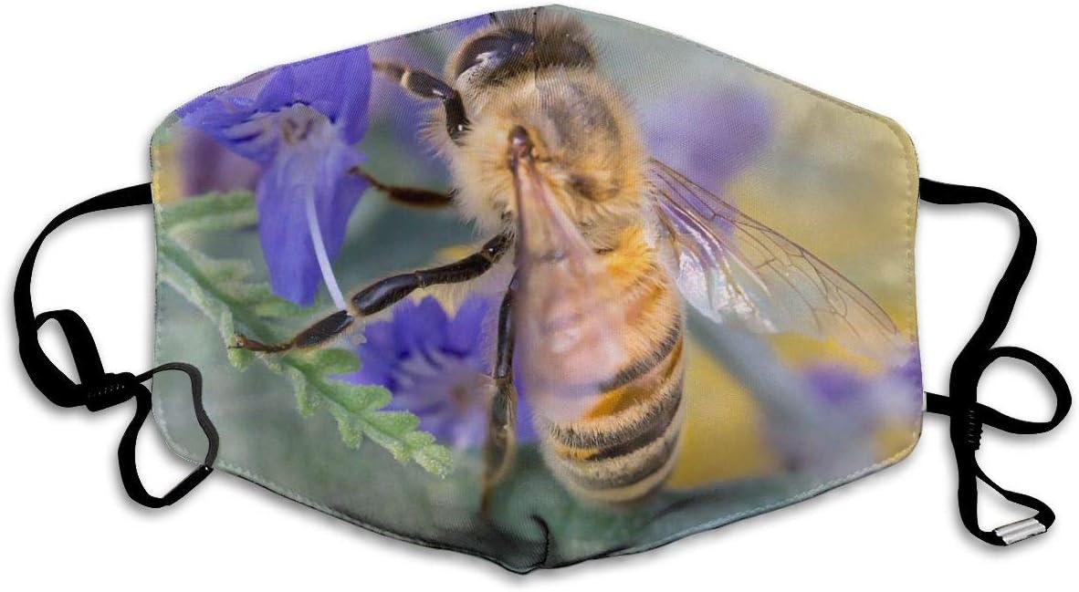 Fashion Face Cover Adjustable Elastic Band Hypoallergenic Face and Nose Cover for Pollen Smog Medical Climbing (Honey Bee 3)
