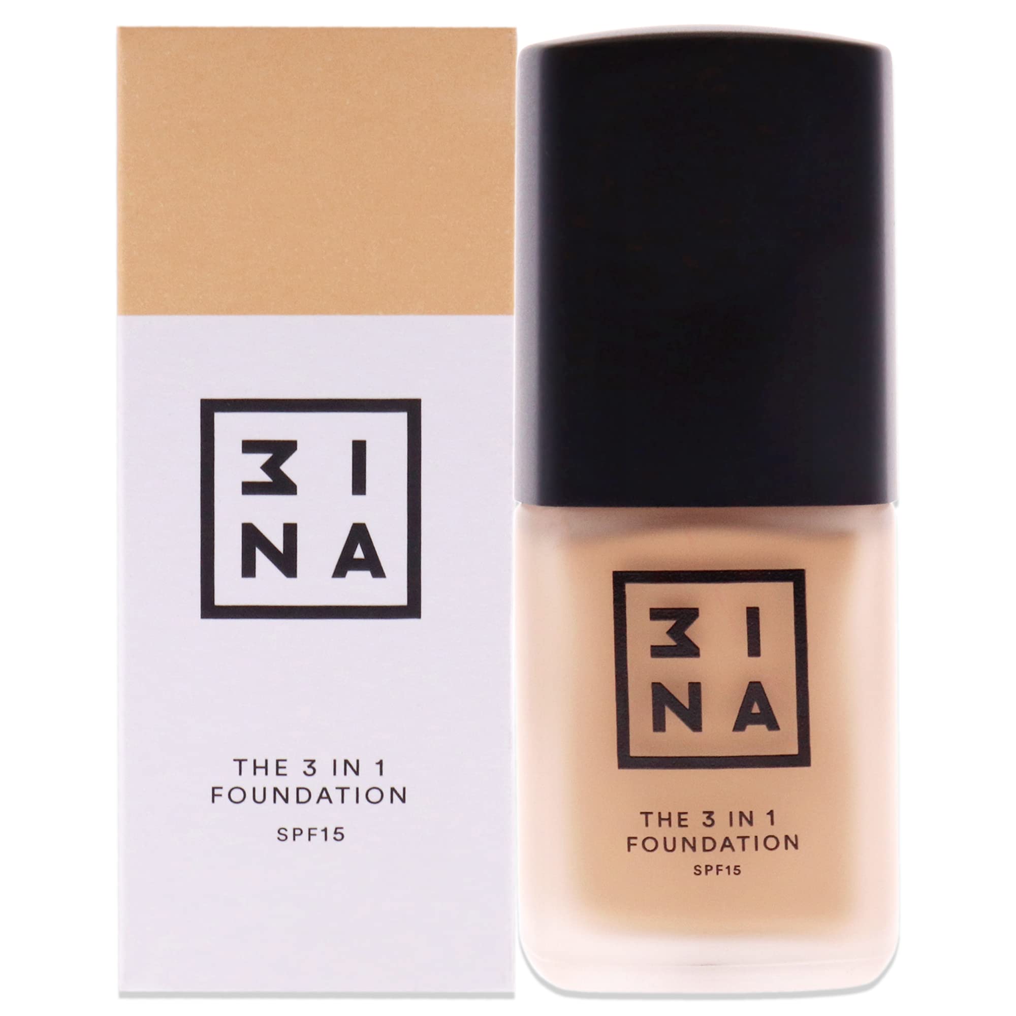 3INA MAKEUP - Vegan - Cruelty Free - The 3 in 1 Foundation 210 - Nude yellow - Primes and Conceals - Medium-High Coverage Foundation - SPF15 - Matte Finish - Long Lasting & Hydrating Formula