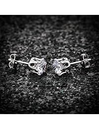 Earrings Set 18K White Gold Rose Gold Plated Cubic Zirconia & Opal Earrings Hypoallergenic for Women Men with Sensitive ears