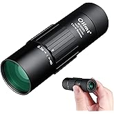 10x25 Monocular Telescope, Compact Mini Pocket Size Waterproof Fogproof for Bird Watching Hiking Camping, Black