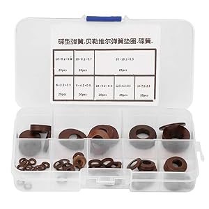 160Pcs Flat Washer Set Belleville Spring Disc Large Penny Fender Washer Assortment Kit Thread Flat Finish Washer