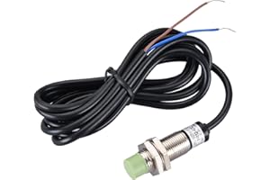 Heschen M12 Inductive Proximity Sensor Switch PR12-4DC Cylindrical Type Detector 4mm DC12-24V 2-Wire NC(Normally Closed) CE