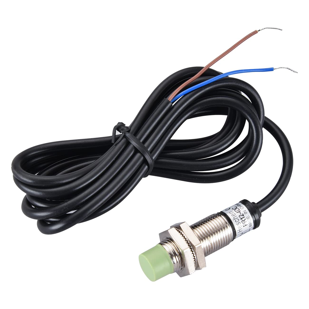 Heschen Inductive Proximity Sensor Switch PR12-4DC Cylindrical Type, 4mm Sensing, M12 Round, 12-24VDC 2-Wire, Non-Shielded, NC(Normally Closed) CE