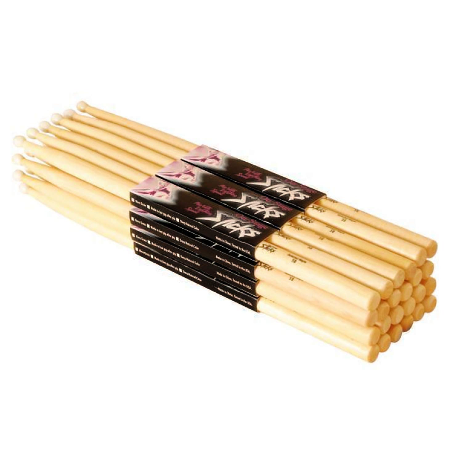 On Stage MW7A Maple Drum Sticks - (12 Pack) (Wood Tip, 12 Pak)