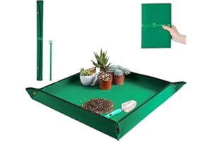 ONLYSUKI Plant Repotting Mat for Indoor Plants Transplanting Table Top Gardener Portable Potting Tray Potting Soil Tidy Tray Succulents Bonsai Planting Gardening Mat Garden Gifts for Women 29.5"x29.5"