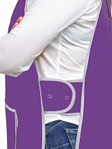 LINEN CLOSET Unisex Tabard Aprons with Pockets for Kitchen Cleaning Catering view 2