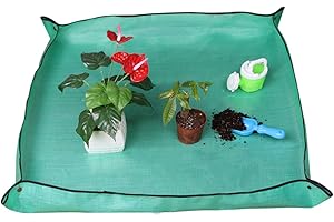 Ymeibe Indoor Plant Re-Potting Mat Thicken PE Portable and Foldable Gardening Mat Water-Resistant and Leak-Proof Potting Tarp, 39x39 inch (Green)