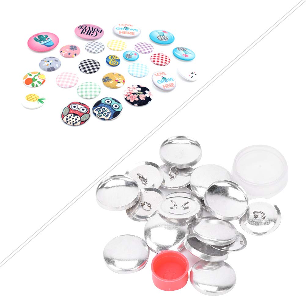 Self Cover Buttons Kit, 20/25/30/40mm Fabric Button Mould Cloth Bag Cover Buttons Kit Round Button Base DIY Handmade Crafts Buckle Making Tools with Buckle Base (25MM)