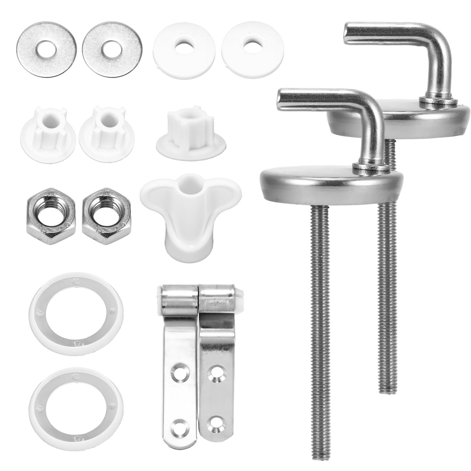 XiangSKY 1 Pack Toilet Seat Hinges Replacement Stainless Steel Hinge Fixing Kit Replacements Stainless Steel,Replacement Hinge with Fittings and Repair Parts