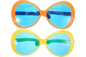 LIOOBO 2pcs Jumbo Funny Hawaiian Sunglasses Big Novelty Plastic Eyewear for Summer Beach Party Costume