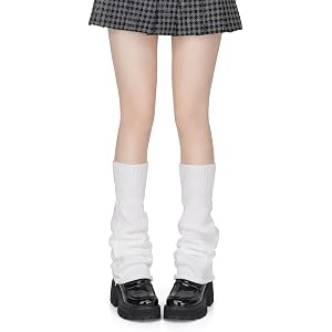 hoyuwak Leg Warmers Kawaii Y2K Harajuku Leg Warmer Lolita Knit Long Socks | for Women Gothic Gyaru Flared Halloween Accessori