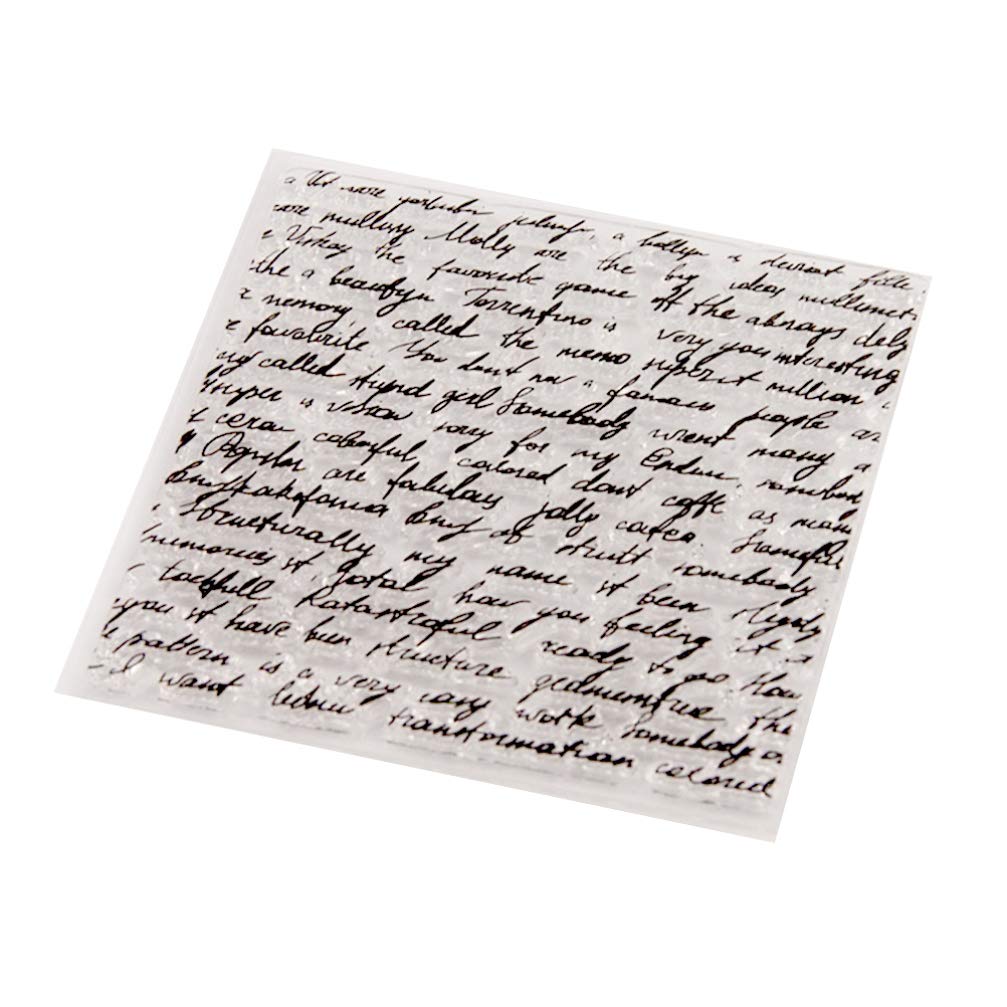 EXCEART 1pc Word Letters Background Clear Stamp Alphabet Transparent Stamps Scrapbooking Seals Cling Stamp Silicone Stamp Cards for DIY Decoration Card Making Scrapbooks Craft