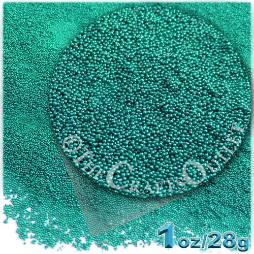 The Crafts Outlet MCR-GLS-MTL-MA6-TRQ Metallic Glass Microbead, 1 Bag of 1-Ounce, Turquoise