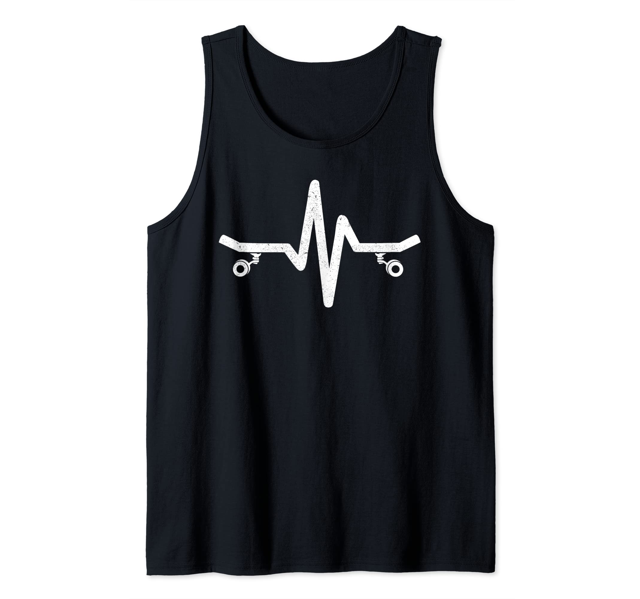 Skateboard heartbeat Tank Top