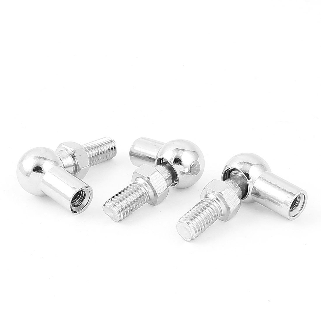 sourcingmap Rod End Ball Bearing with Stud, Right-Hand Female Thread M8x1.25mm and Right-Hand Male Thread M8x1.25mm, L-Shape Ball Socket Endfitting 3pcs