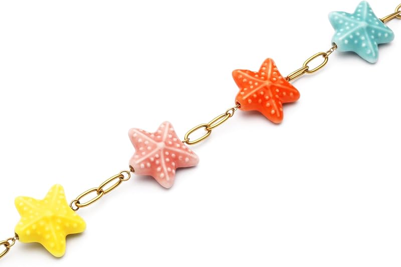Collier Starfish Chic Color Acier Plaqué Or Bijoux pour femmes