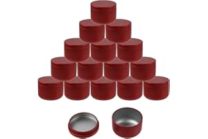 Geesatis 3 oz Empty Candle Tins with Lids (16 Pcs) - Metal Candle Containers Jars for Candle Making, Storage - Airtight, Red
