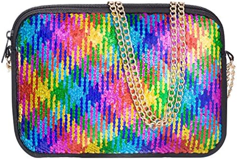 PAWHITSClutch Purses for Women Neoprene Crossbody Purse Sequin Bag Crossbody Bag Detachable Chain Straps Crossbody Wallets