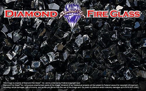 Black Nugget - Diamond Fire Pit Fireplace Glass - 5 Lbs