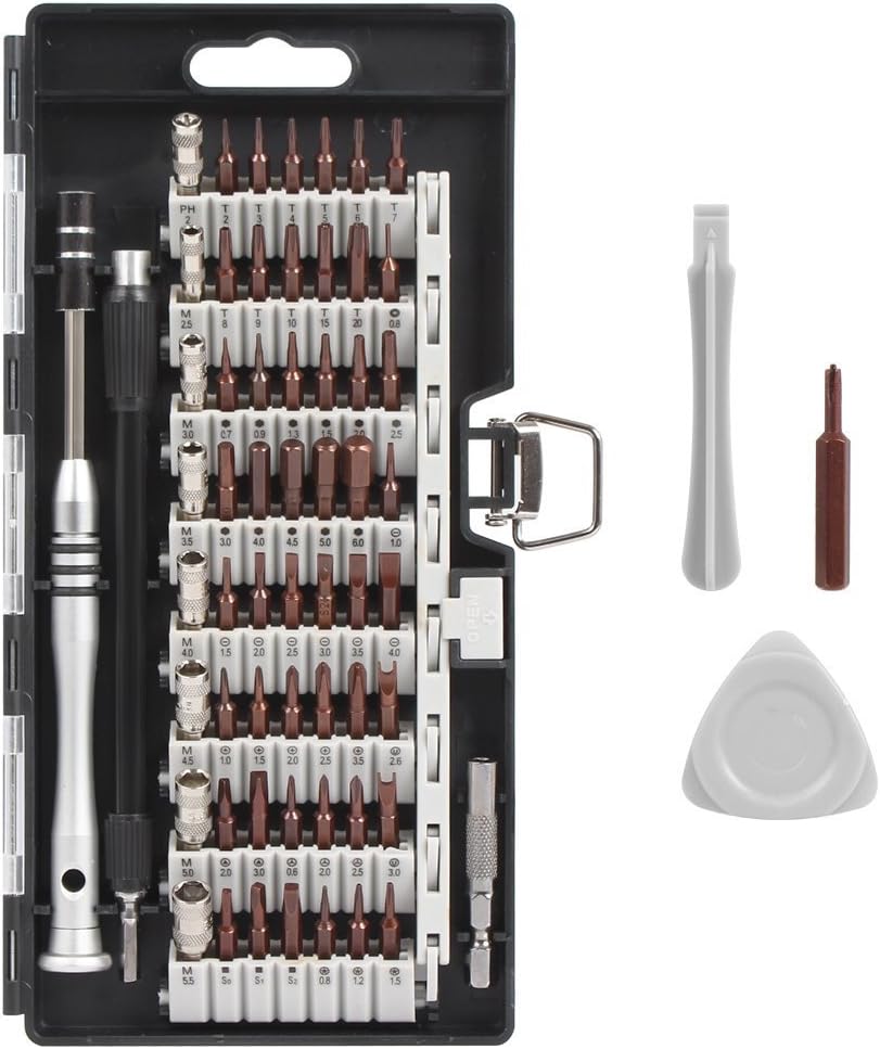 [Updated S2 Version 60 in1 ] Hoot Set with 56 Bit Magnetic Driver Kit Repair Toolkit for Household Mobile Cell phone Tablet Laptop and Other Electronics (Black)