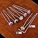 20pcs Rhinestone Rose Flower Hair Bobby Pin Crystal Bride Wedding Metal Hair Clip Decoration U Shape Jewelry Headpiece Accessories, Black