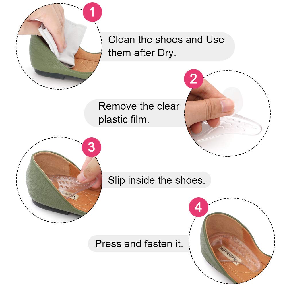 Dr. Foot\'s Supination Insoles & Overpronation Insoles, Medial & Lateral Heel Cups for Foot Alignment, Knee Pain, Bow Legs, Osteoarthritis (Medium - Women\'s 8-11.5|Men\'s 6-10.5, Clear)