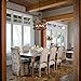 Anmytek Farmhouse Rustic Wood Chandelier Light, 5 Lights Pendant Lamp Retro Vintage Hanging Lighting Fixture, C0014