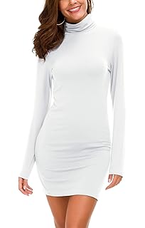 Vestido Ajustado de Manga Larga para Mujer Vestido Elegante de Cuello Alto con Cuello Alto