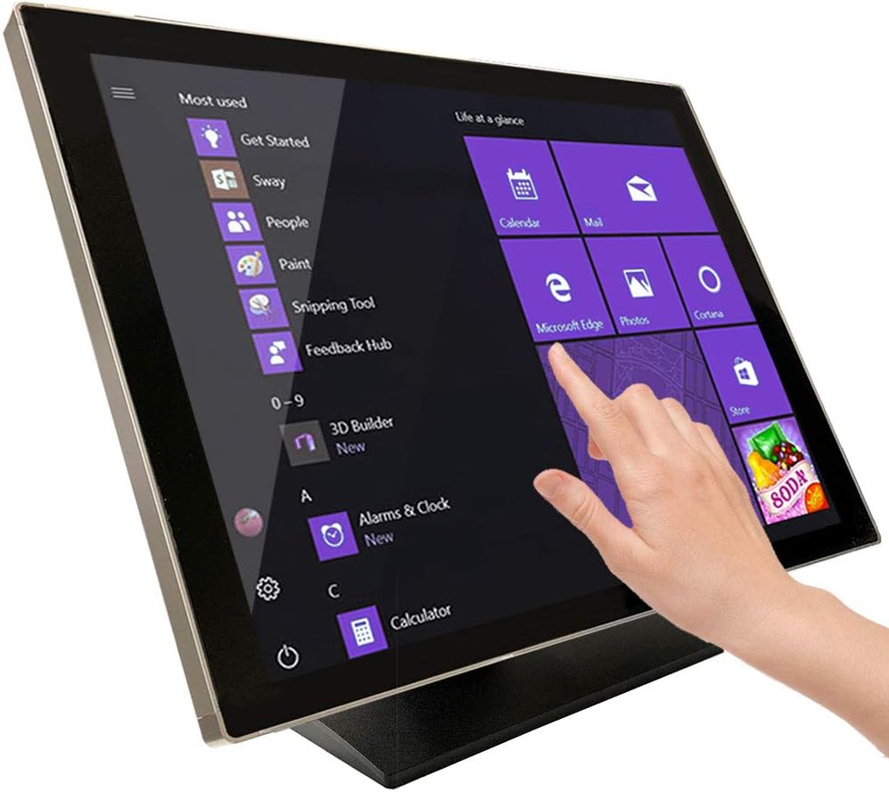 23.6 Inch Pro Capacitive LED Backlit Multi-Touch HDMI Monitor, 16:9 Display 1920 x 1080, True Flat Seamless Design Touchscreen, Great for Office, POS, Retail, Restaurant, Bar, Gym, Warehouse
