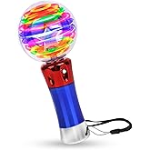Toysery Spinning Light Up Toy Magic Wand for Kids, LED Light Up Wand Toy for Boys and Girls. Provides Thrilling Light Show Autism Sensory Toys