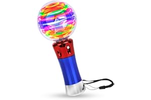 Toysery Spinning Light Up Toy Magic Wand for Kids, LED Light Up Wand Toy for Boys and Girls. Provides Thrilling Light Show Autism Sensory Toys