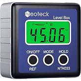 Neoteck Digital Angle Finder LCD Digital Angle Gauge Waterproof Protractor Inclinometer Bevel Box for Helicopter Bevel Angle of Miter Saw Automobile Test and Repair and ect-Blue