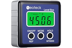 Neoteck Digital Angle Finder LCD Digital Angle Gauge Waterproof Protractor Inclinometer Bevel Box for Helicopter Bevel Angle of Miter Saw Automobile Test and Repair and ect-Blue