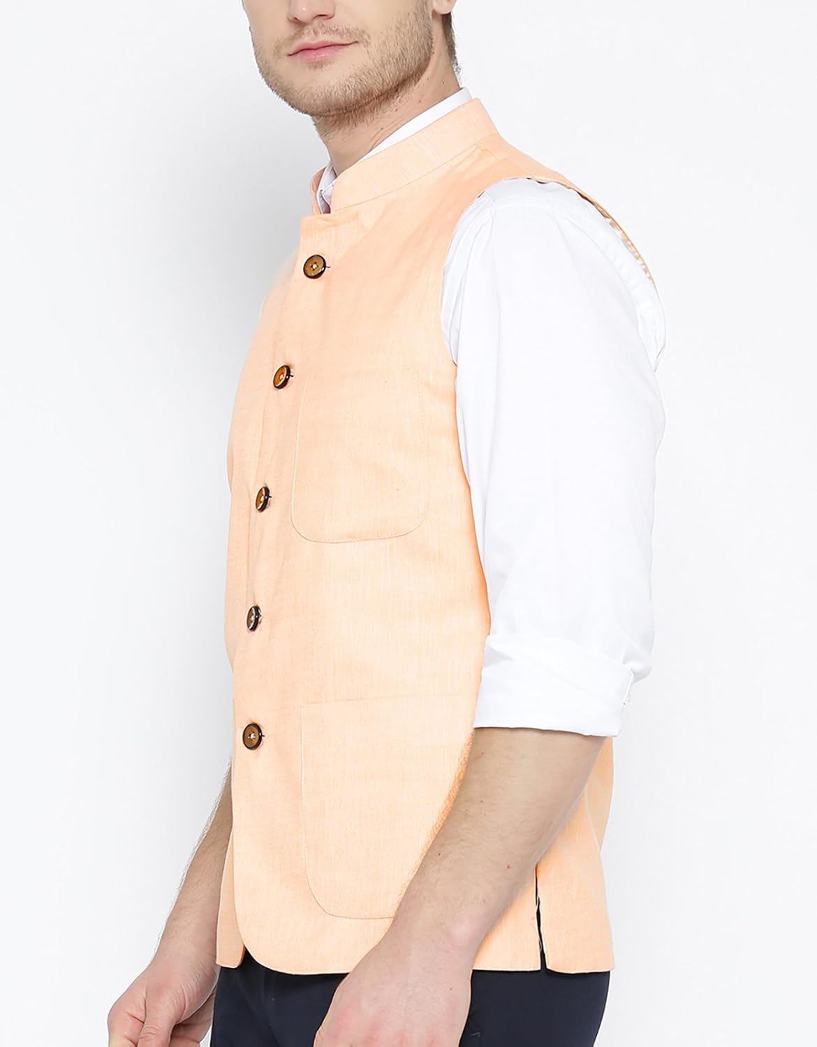 shaftesbury london men's cotton nehru jacket