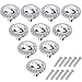 Mosong 10pcs 30mm Glass Clear Cabinet Knob Drawer Pull Handle Kitchen Door Wardrobe Hardware Used for Cabinet, Drawer, Chest, Bin, Dresser, Cupboard, Etc (Clear-Flat-Silver)