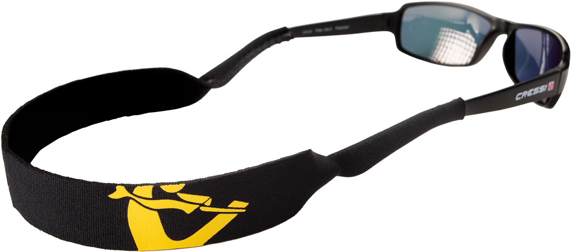 Cressi Eyewear Neo Retainer - Floating Neoprene Strap for Glasses, Black/Yellow, One Size, Unisex Adult