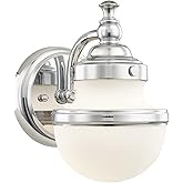 Livex 5711-05 Transitional One Light Bath Vanity from Oldwick Collection Finish, Polished Chrome