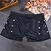 TiaoBug Men Lingerie Rivets Patent Leather Cutout Boxer Briefs Shiny Bikini Shorts Black Large