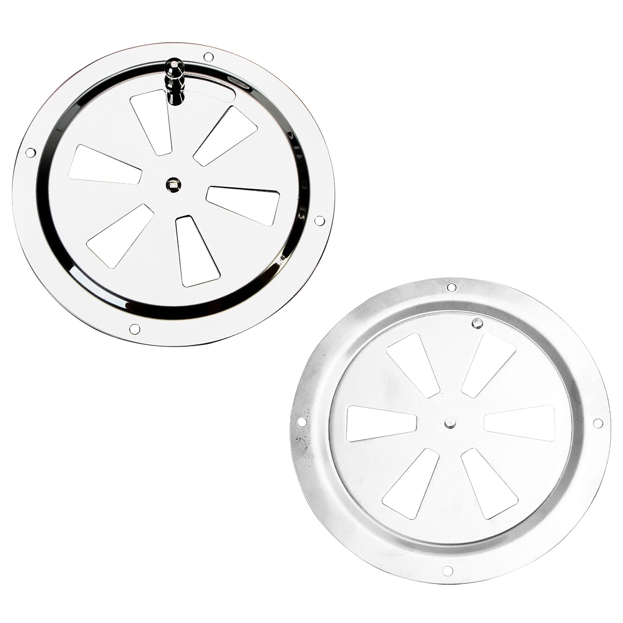 Photo 1 of 2PCS 5 Inch Grill Vents Round Butterfly Air Cover Ventilation Replacement Part, 316 Stainless Steel Marine Set for Increased Adjustable Airflow Small RV Hull Caravan Boat BBQ Damper Smoker Shed Stove