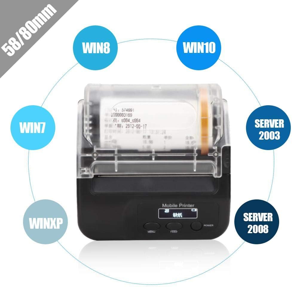 80 / 58mm Portable Mini Thermal Printer, Wireless Amazon.co.uk