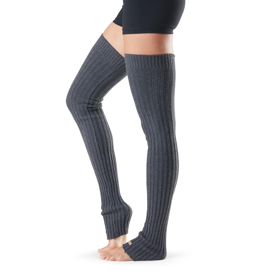 ToeSox Toesl Unisex Adult Thigh High Leg Warmer Yoga, Pilates & Casual Leg Warmer - Charcoal Grey, One Size