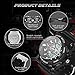 ✲Christmas Gifts✲ ETEVON Sport Men's Analog-Digital Chronograph Resin Strap Watch, X-Large Display Stealth Black Watch - Water and Shock Resistant