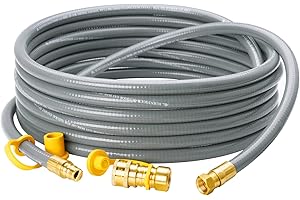 CALPOSE 25 Feet 3/8 inch ID Natural Gas Grill Hose with Quick Connect Fittings, Natural Gas Line for Grill, Pizza Oven, Heater and More Low Pressure Appliance