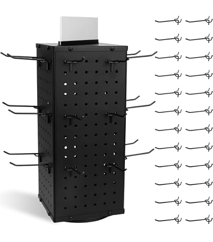 Azar Displays Drehbarer Stecktafel-Spinner – 4-seitiges Präsentationsdisplay Mit 32 Haken