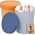 Starpack 'Freeze the Day' Ice Cream Storage Container for Freezer (2 Pcs) - 1 Quart Ice Cream Containers for Homemade Dessert - Reusable Frozen Treat Containers with Lids - Leak-Free Lids (Silicone)