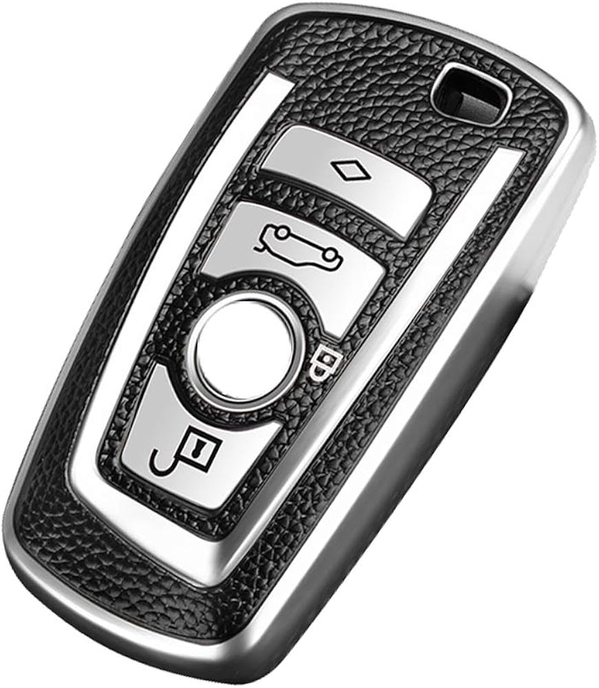 genrics QKSD Key Fob Cover for BMW, Key Fob Case for BMW Silver