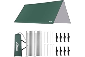 WADEO Camping Tarp, Ultralight Rainfly Tarp for Hammock Camping, 10x10FT Camping Tarp Tent for Outdoor Backpacking, Hiking
